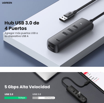 HUB USB-A 3.0 4 en 1 | 4 Puertos USB-A 3.0